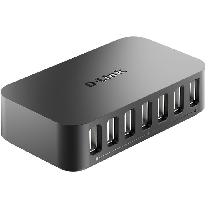 D-Link DUB-H7 - Hub USB 2.0 de 7 Puertos con Carga Rápida (Hasta 2.4A), Concentrador para PC, Mac, iPad, Tabletas y Dispositivos Móviles, Portátil y Compacto