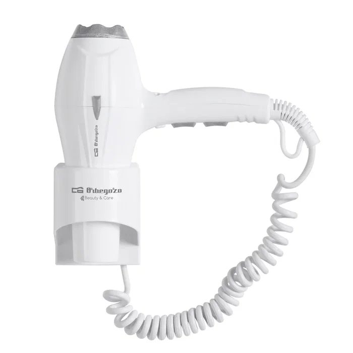 Orbegozo SEH-1800 Secador Profesional de Hotel 1800W, Motor AC, 2 Velocidades / 3 Temperaturas, Función Frío, Cable Rizado, Color Blanco