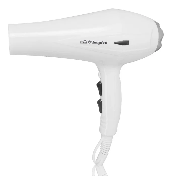 Orbegozo SEH-1800 Secador Profesional de Hotel 1800W, Motor AC, 2 Velocidades / 3 Temperaturas, Función Frío, Cable Rizado, Color Blanco