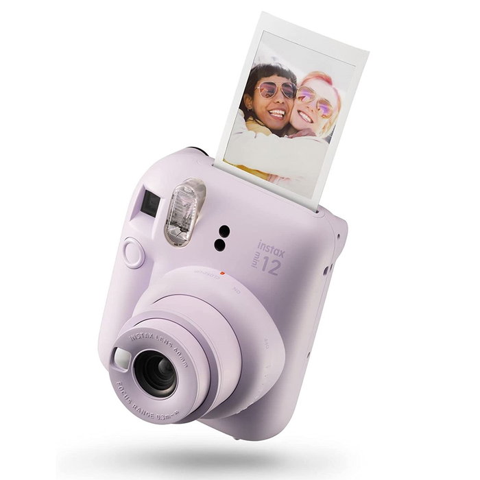 Fujifilm Instax Mini 12 Cámara Instantánea con Flash Automático, Espejo para Selfies y Modo Primer Plano, Azul Pastel