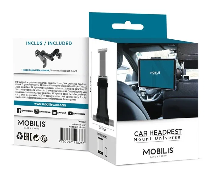 Mobilis U.FIX Soporte Activo para Coche, Sujeta Teléfono Móvil/Smartphone y Tablet/UMPC, Negro
