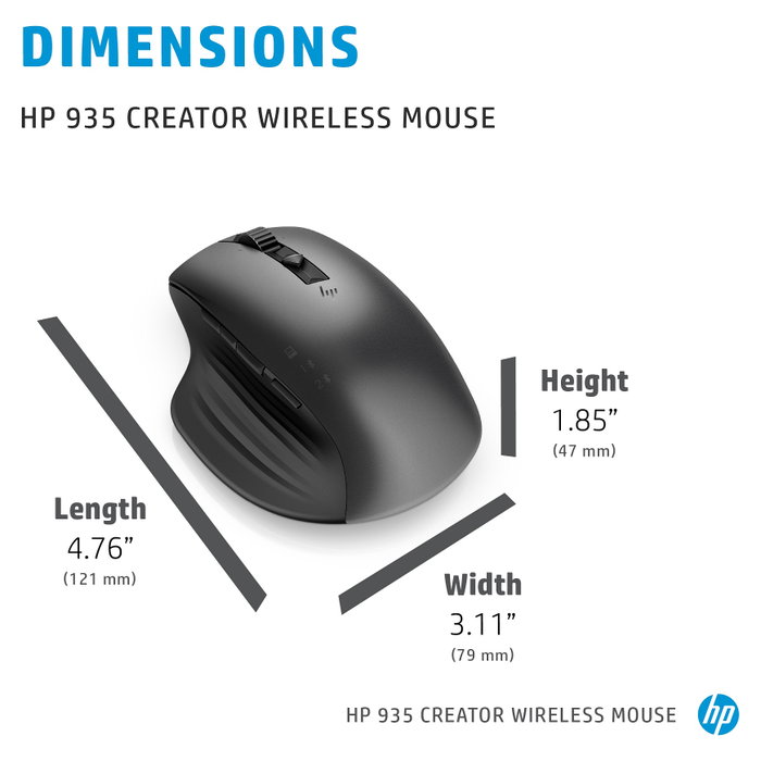 HP 935 Creator Ratón Inalámbrico Negro