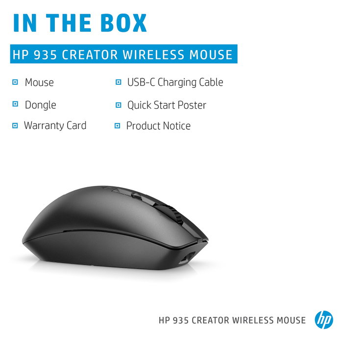 HP 935 Creator Ratón Inalámbrico Negro
