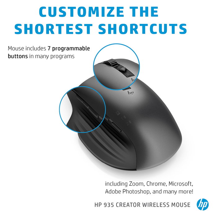 HP 935 Creator Ratón Inalámbrico Negro