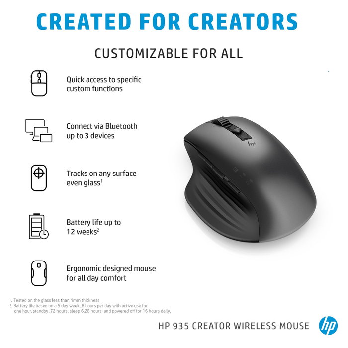 HP 935 Creator Ratón Inalámbrico Negro