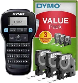 Dymo Rotuladora LabelManager 160 + 3 Cintas D1 12mm Negro/Blanco Value Pack 2142267