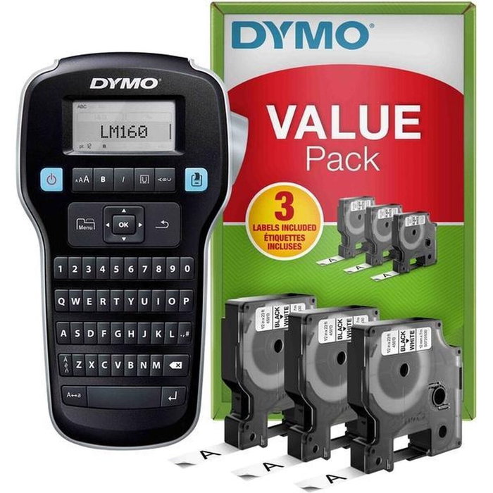 Dymo LabelManager LM160 Value Pack con 3 cintas D1 de 12mm Dymo LabelManager LM160 Value Pack con 3 cintas D1 de 12mm