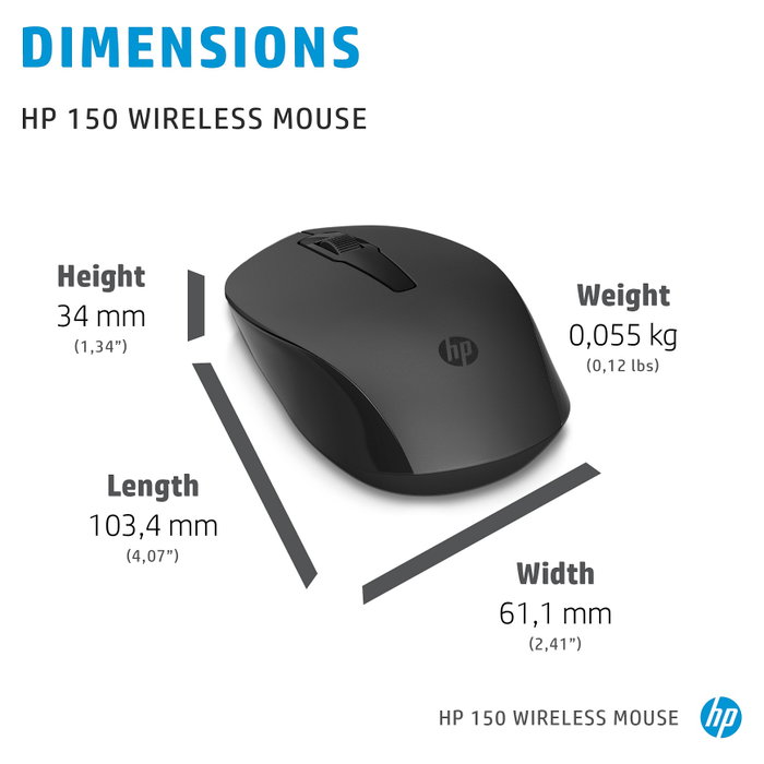 HP Ratón inalámbrico 150 Negro