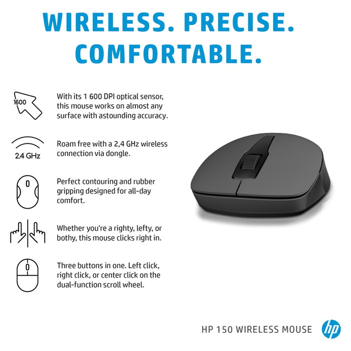 HP Ratón inalámbrico 150 Negro