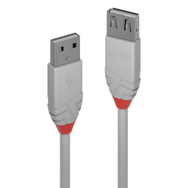 Lindy 36714 Cable USB de 3 metros USB 2.0 Tipo A Macho a Macho Gris para Extensión y Conexión
