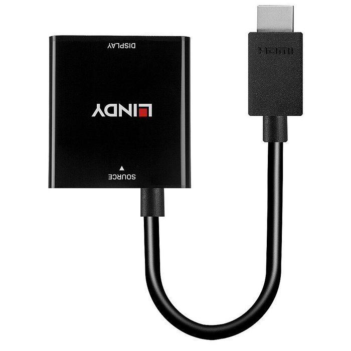 Lindy HDMI to VGA Converter, Adaptador de Señal HDMI a VGA Analógico, Soporta hasta 1080p y 1920x1200