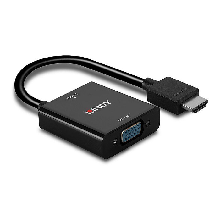 Lindy 38291 Adaptador HDMI a VGA (D-Sub) Negro