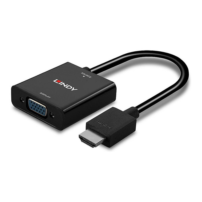 Lindy 38291 Adaptador HDMI a VGA (D-Sub) Negro
