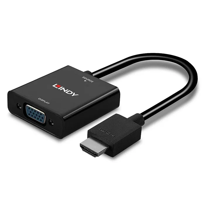 Lindy 38291 Adaptador HDMI a VGA (D-Sub) Negro