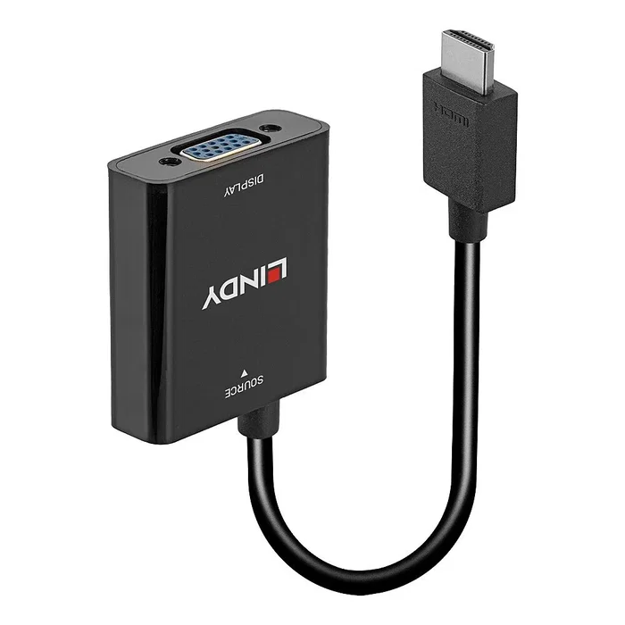 Lindy 38291 Adaptador HDMI tipo A a VGA (D-Sub) Negro Lindy 38291 Adaptador HDMI tipo A a VGA (D-Sub) Negro