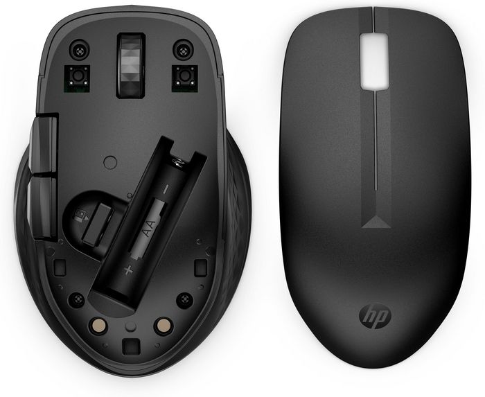 HP 435 Ratón Inalámbrico Multi-Device, Conexión Versátil hasta 2 Dispositivos, Sensor Multi-Superficie, Batería Larga Duración