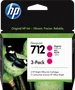 HP 712 Magenta 3-Pack de 29 ml para DesignJet Studio y series T200/T600