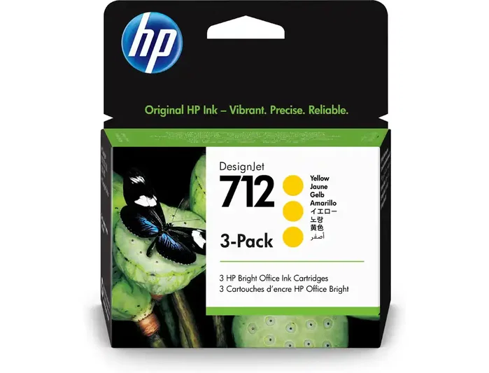 HP 712 Pack de 3 Cartuchos de Tinta Amarillo 29 ml para DesignJet