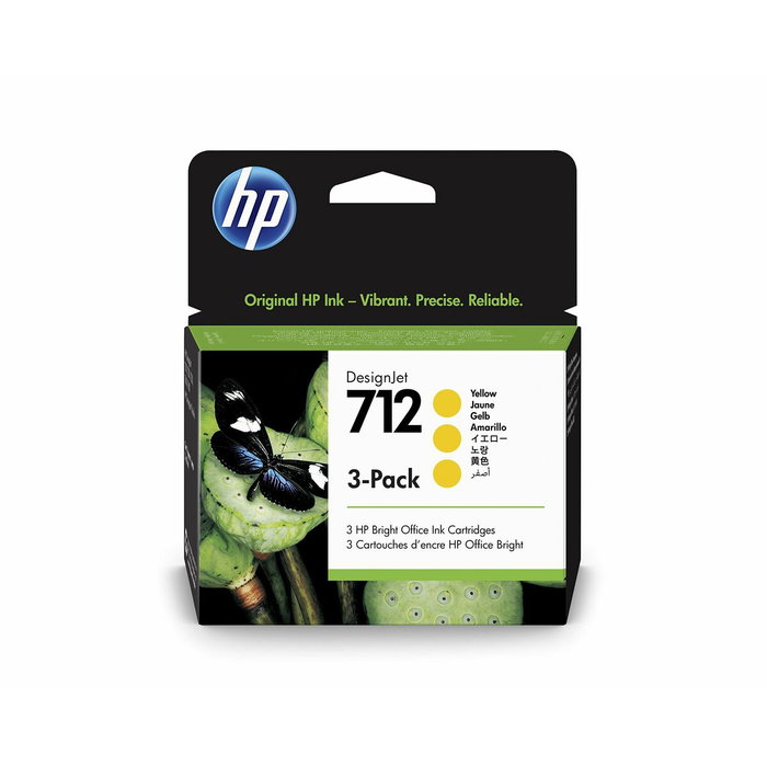 HP 712 Pack de 3 Cartuchos de Tinta Amarillo 29 ml para DesignJet