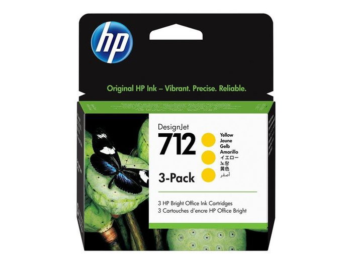 HP 712 Pack de 3 Cartuchos de Tinta Amarillo 29 ml para DesignJet