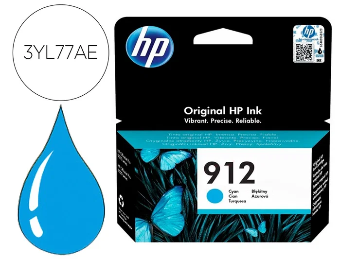 HP Cartucho de Tinta Original 912 Cian (3YL77AE)
