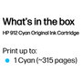 HP Cartucho de Tinta Original 912 Cian (3YL77AE)