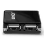 Lindy 42742 Hub USB 2.0 con 4 puertos, 480 Mbit/s, color Negro
