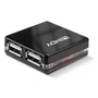 Lindy 42742 Hub USB 2.0 con 4 puertos, 480 Mbit/s, color Negro