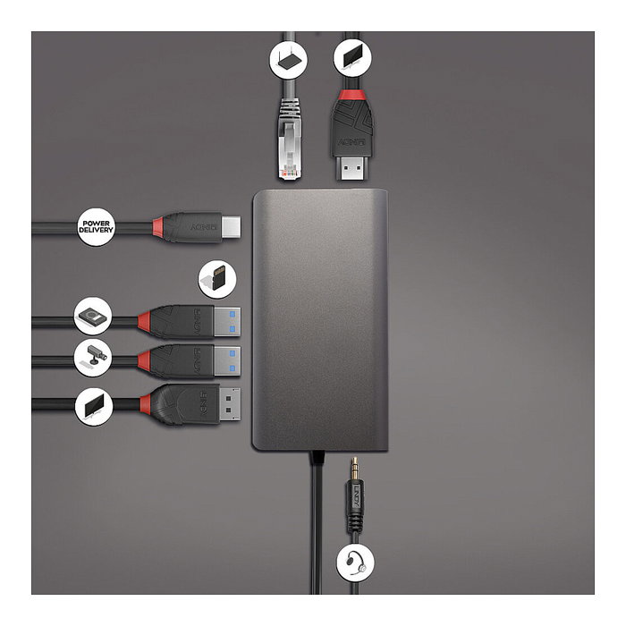 Lindy DST-Mini XT Mini Docking Station USB-C 4K 100W PD