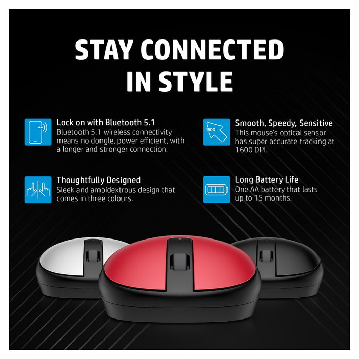 HP 240 Pike Silver Bluetooth Mouse