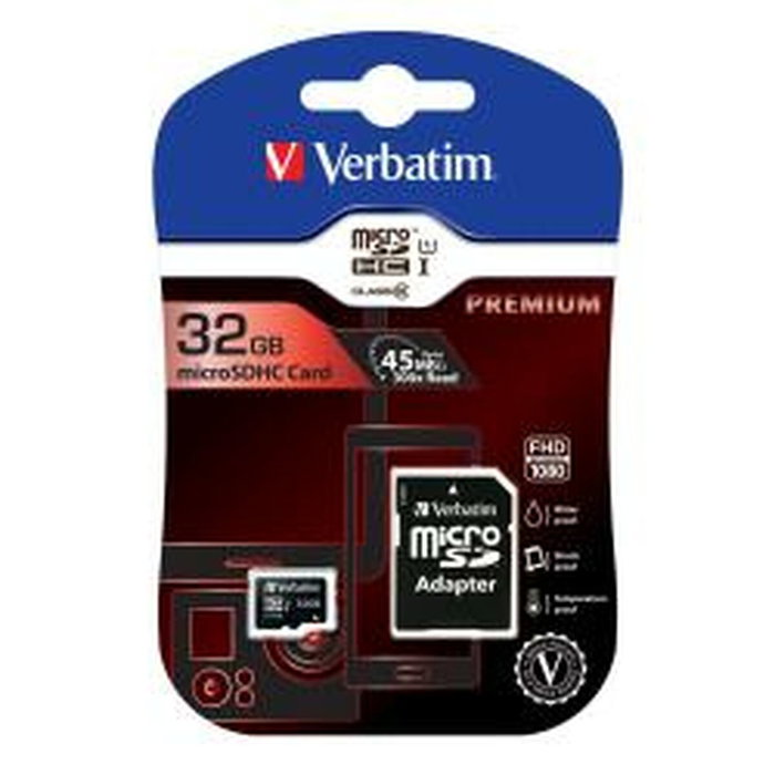 Verbatim Tarjeta de memoria microSDHC 32 GB Clase 10 con adaptador Verbatim Tarjeta de memoria microSDHC 32 GB Clase 10 con adaptador