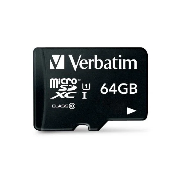 Verbatim Tarjeta de Memoria Premium MicroSDXC 64GB Clase 10 UHS-I U1 V10 Hasta 90 MB/s, Resistente a Agua y Temperatura con Adaptador SD - 44084