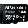 Verbatim Premium MicroSDXC 64 GB Clase 10 UHS-I con Adaptador