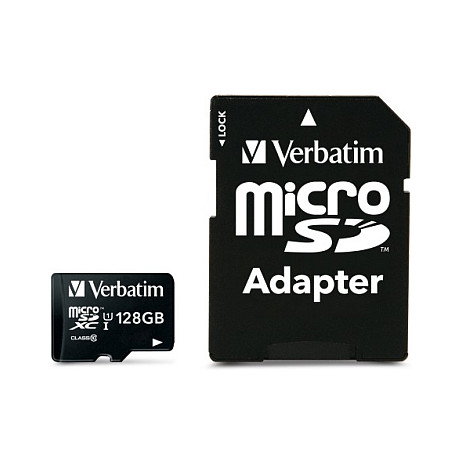 Verbatim Tarjeta de Memoria Premium MicroSDXC 128 GB con Adaptador