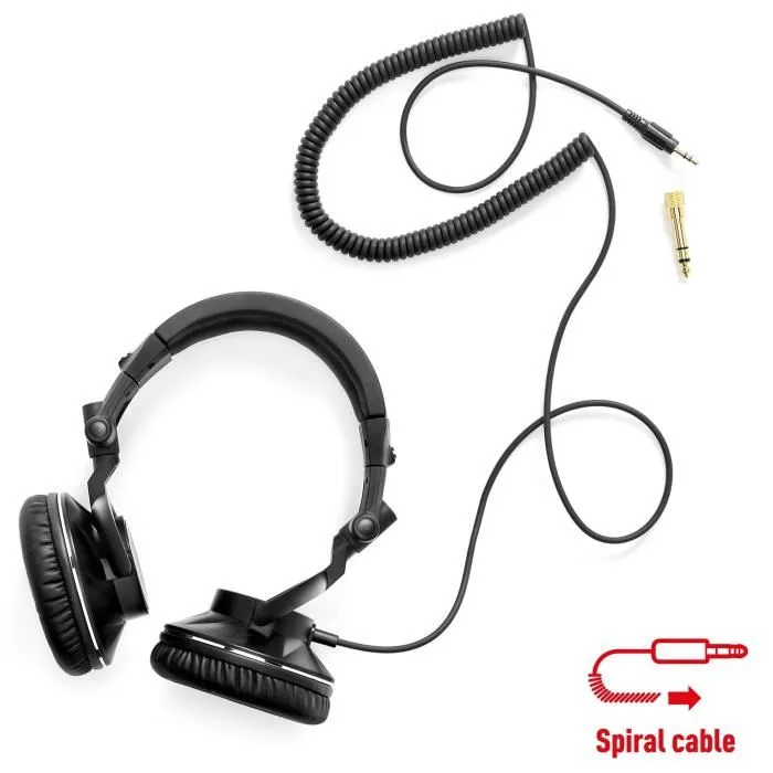 Hercules HDP DJ60 Auriculares DJ - Sonido de alto rendimiento - Aislamiento óptimo - Plegables - Cable de 3m - Negro HER3362934745912