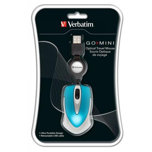 Verbatim Ratón Go Mini Azul Turquesa con Cable USB Retráctil Verbatim Ratón Go Mini Azul Turquesa con Cable USB Retráctil