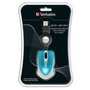 Verbatim Ratón Go Mini Azul Turquesa con Cable USB Retráctil