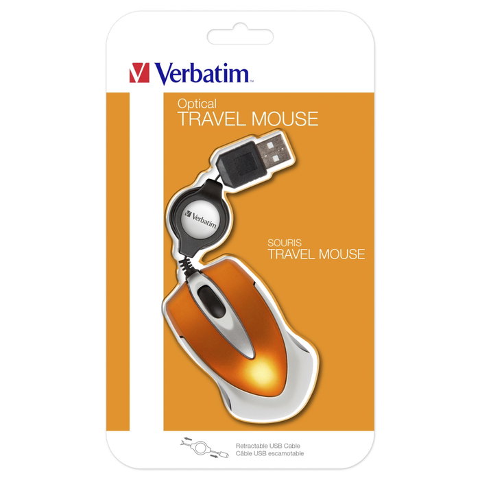 Verbatim Go Mini Optical Travel Mouse Naranja