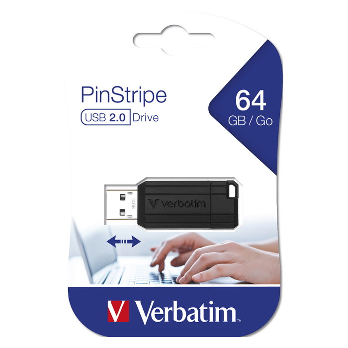 Verbatim Store'n'Go PinStripe 64GB USB 2.0 Negro