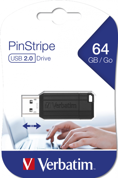 VERBATIM PENDRIVE STORE'N'GO PINSTRIPE 64GB HI-SPEED RETRACTIL USB 2.0 NEGRO VERBATIM PENDRIVE STORE'N'GO PINSTRIPE 64GB HI-SPEED RETRACTIL USB 2.0 NEGRO