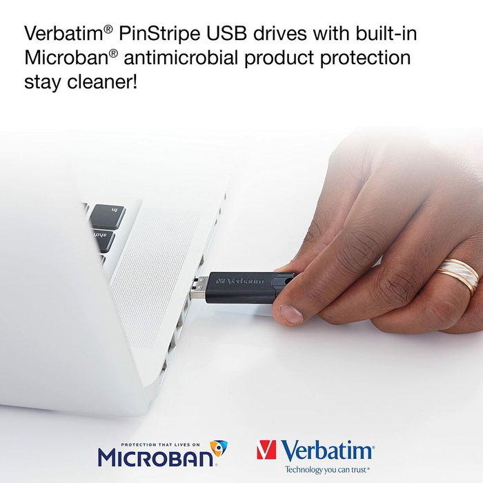 Verbatim PinStripe 64GB USB 3.2 Negro
