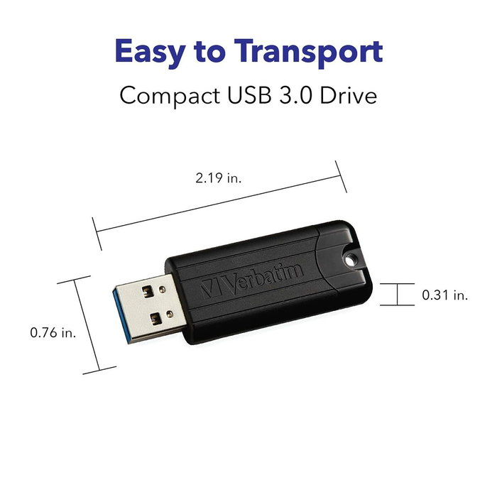 Verbatim PinStripe 64GB USB 3.2 Negro