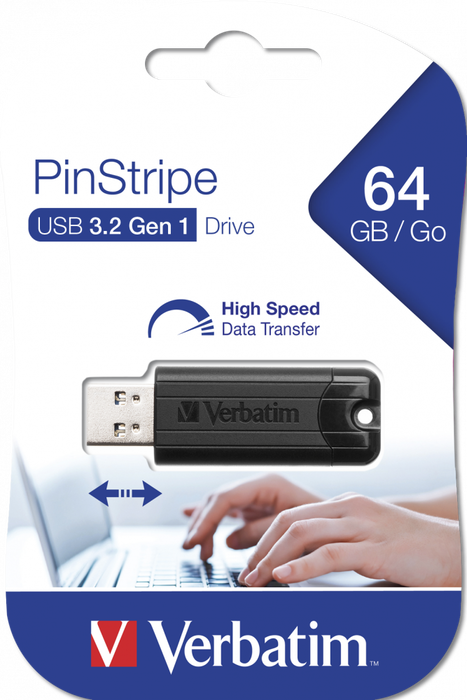 Verbatim PinStripe 64GB USB 3.2 Negro