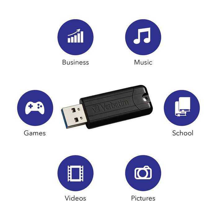 Verbatim PinStripe 128GB Negro Verbatim PinStripe 128GB Negro