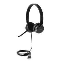 Lenovo 4XD0X88524 - Auriculares Profesionales Alámbricos con Micrófono USB para Call Center y Oficina, Negro