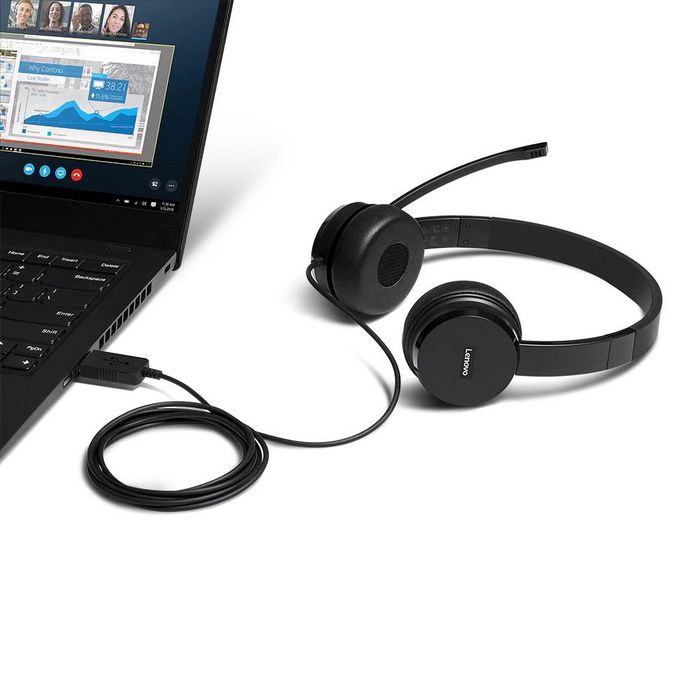 Lenovo 4XD0X88524 Auriculares USB Negro
