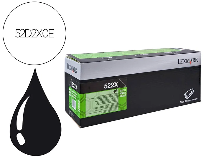 Lexmark Cartucho de tóner 522XE Negro 52D2X0E Extra alto rendimiento