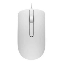 Dell MS116 - Ratón óptico con cable USB, 1000 ppp, diseño ambidiestro ergonómico, color blanco, compatible con equipos Dell (Inspiron, Latitude, XPS)