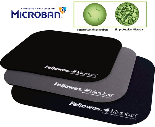 Fellowes Alfombrilla para Ratón Microban Negro Fellowes Alfombrilla para Ratón Microban Negro