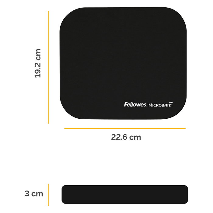 Fellowes Alfombrilla para Ratón Microban Negro Fellowes Alfombrilla para Ratón Microban Negro